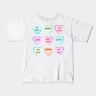 Candy Sweet Hearts Love Valentines Day Kids T-Shirt